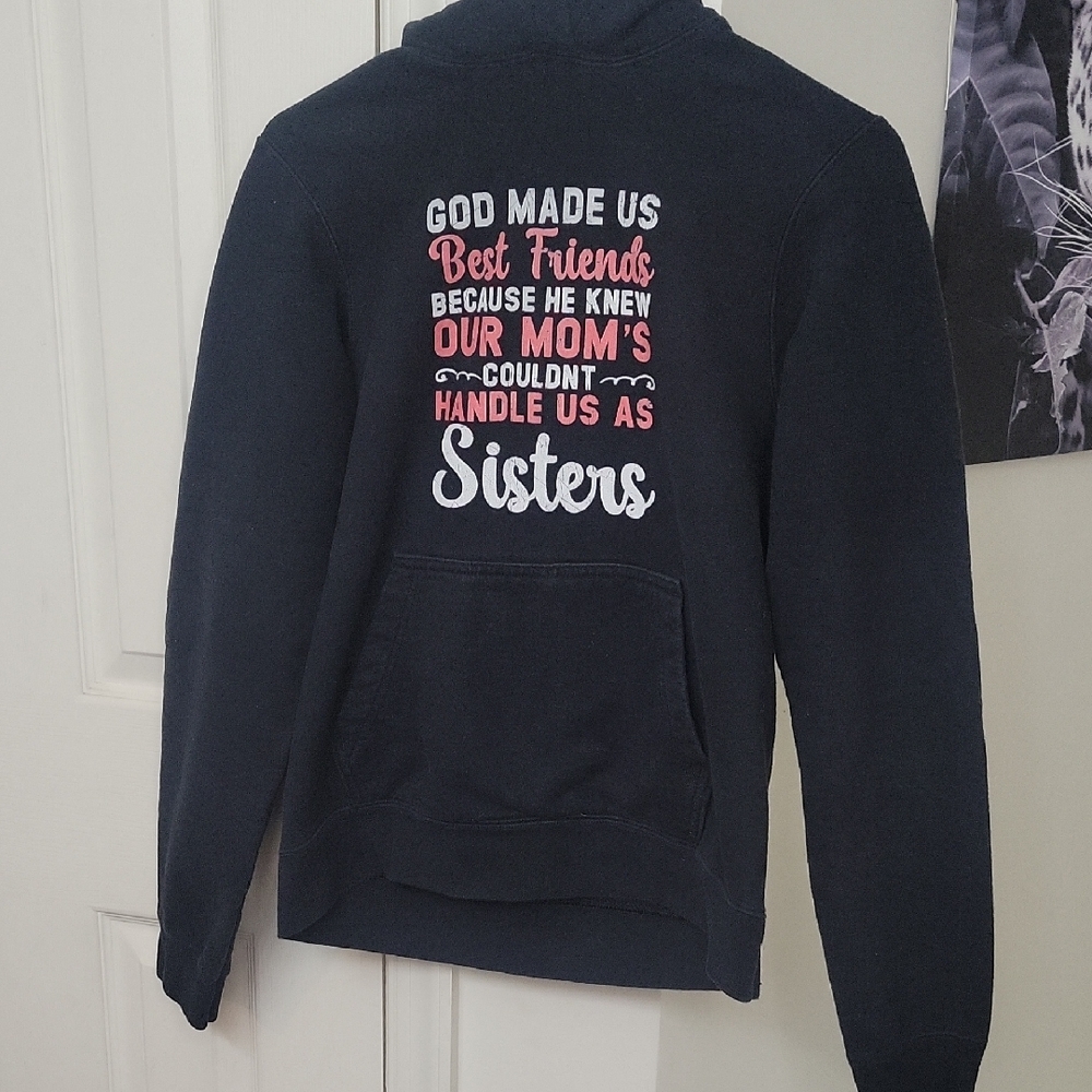 Black Hoodie with Sister Quote